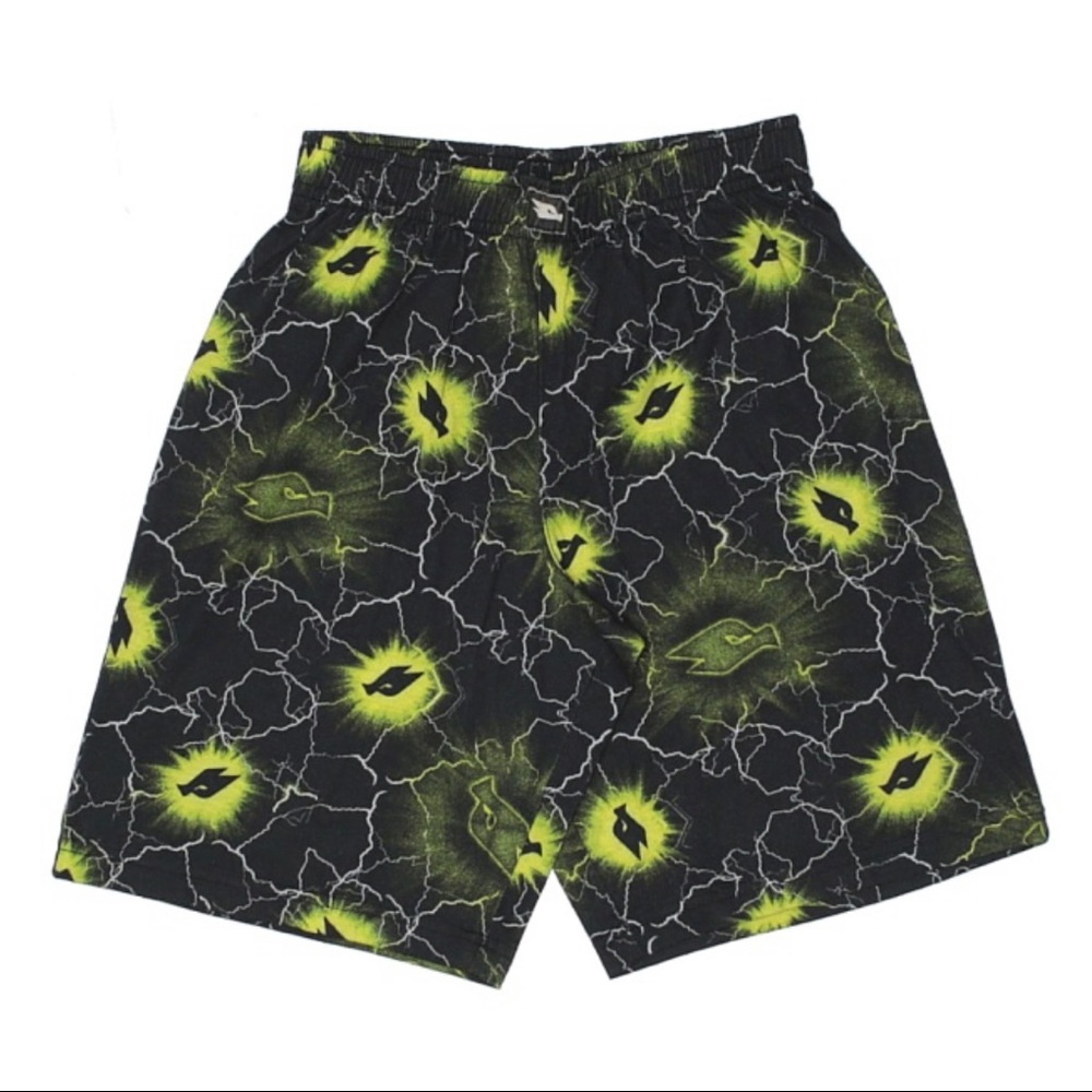 TONY HAWK Youth 6-8 Shorts Hawk Print Black Fluorescent Polyester Elastic